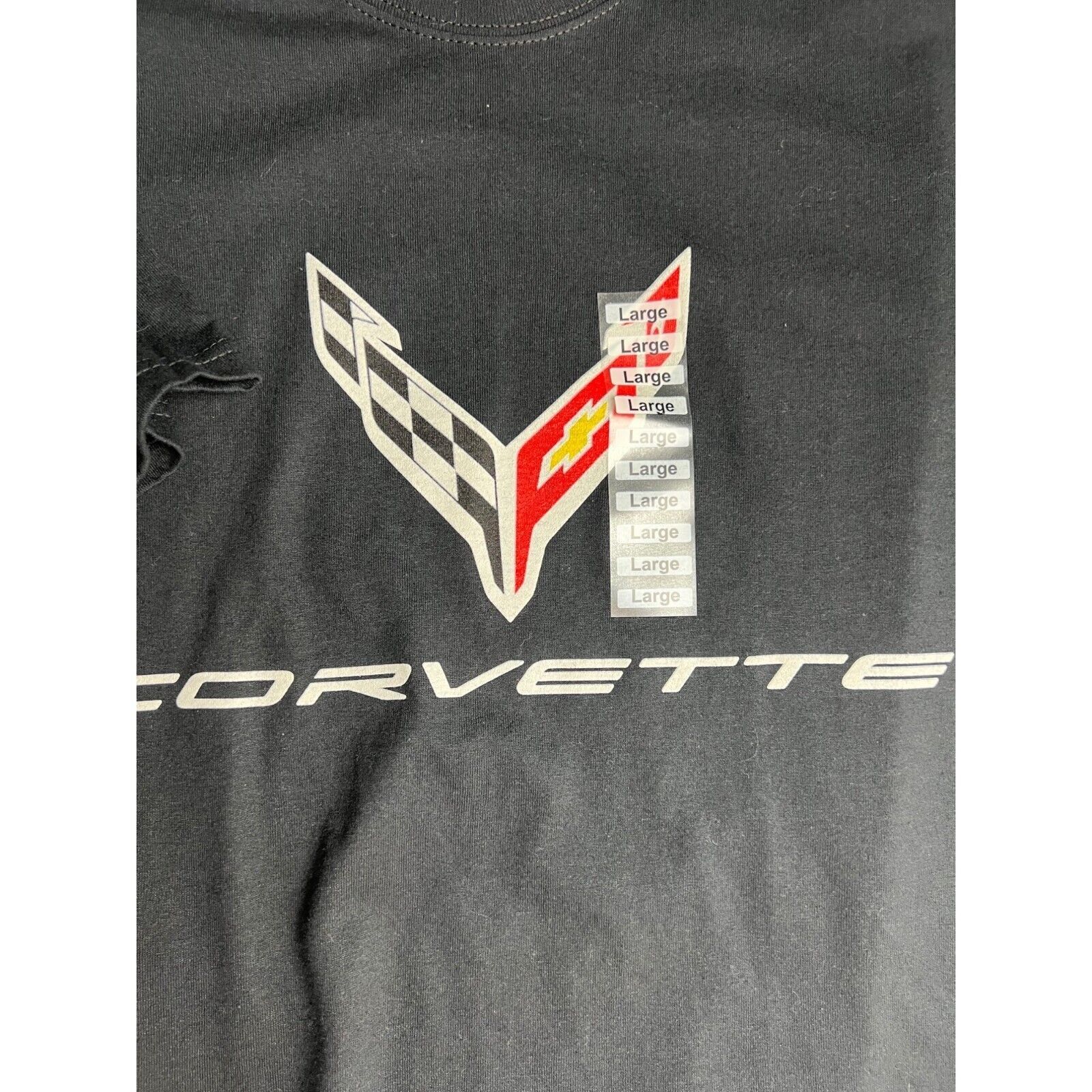 Primary image for Chevy Corvette Men T Shirt Black Short Sleeve Crew Neck Tee Large L New!