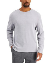 Alfani Men&#39;s Textured Crewneck Shirt in Casual Grey-Size XL - $16.97