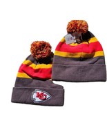 Kansas City Chiefs Cuffed Gray W/Stripes Knit Beanie Hat Winter Cap Toqu... - £11.97 GBP