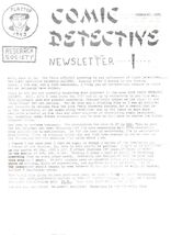 COMIC DETECTIVE RESEARCH SOCIETY NEWSLETTER #1 vintage 2sided 1971 fanzi... - €12,85 EUR