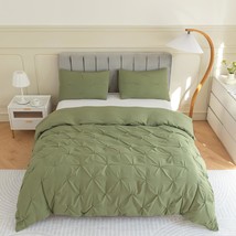 3 Pieces Bedding Duvet Cover Set, Pinch Pleated Queen Duvet Cover, Pintuck Comfo - £40.25 GBP