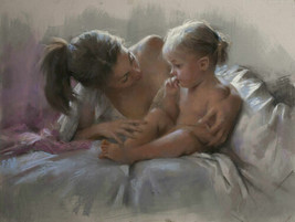 Oil Painting high quality handpainted portrait canvas&quot; a mother and child art - £59.78 GBP