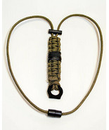 Breakaway Fire Starter Necklace With Saw Extra Khaki 550 Paracord Surviv... - $12.37