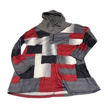 Hoodie Womens 2XL Multi Colorblock Knit Pockets Regular Fit Long Sleeve Pullover - $24.18