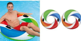 Intex 47&quot; Color Whirl Tube Swimming Pool Float Raft Inflatables Set Of 2... - £11.16 GBP