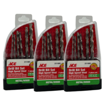 ACE 7 pc. High Speed Steel Drill Bit Set Metal, Wood, Plastic Drilling Pack of 3 - £17.51 GBP