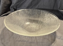 Textured Clear Glass Centerpiece Bowl Heavy Ribbed Design 12” Wide - €25,57 EUR
