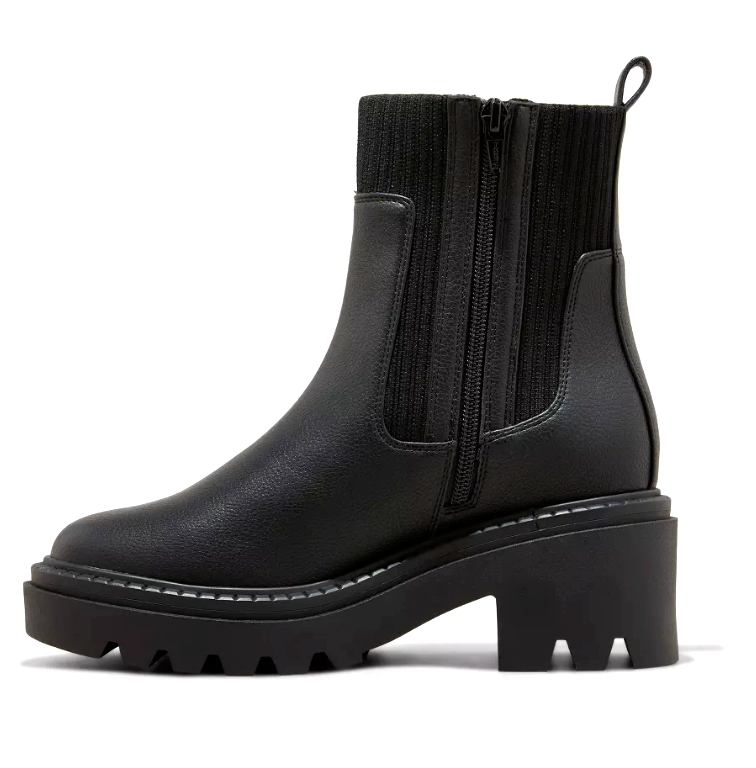 Damen Kyrie Klobige Schwarz Absatz Socke Stiefel Mit Memory Foam Insole 9.5 10 Item image 2