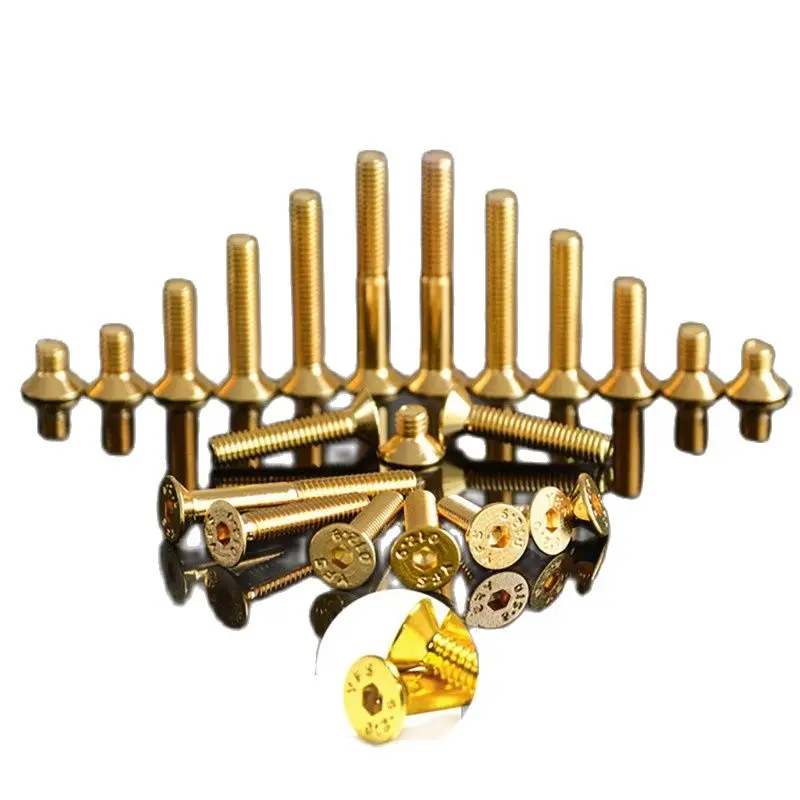 House Home 10pcs DIN7991 Grade 12.9 Titanium Plating Gold Screw M2 M2.5 M3 M4 M5 - £20.03 GBP