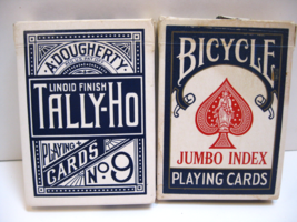Vtg. Tally-Ho and Bicycle playing card decks open box Never used. Please read. - £7.50 GBP