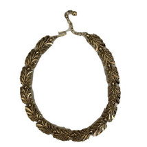 Trafari choker necklace gold metal vtg costume signed copyright 16&quot; adjustble US - £63.07 GBP