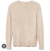 Everlane Cashmere Sweater SMALL Classic Crew Neck Beige Tan Women Preppy... - $52.99
