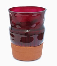 IIARIA.I Vase Home Handmade Overlay Made In Italy Marsala Red Size 9&#39;&#39; X... - $376.64