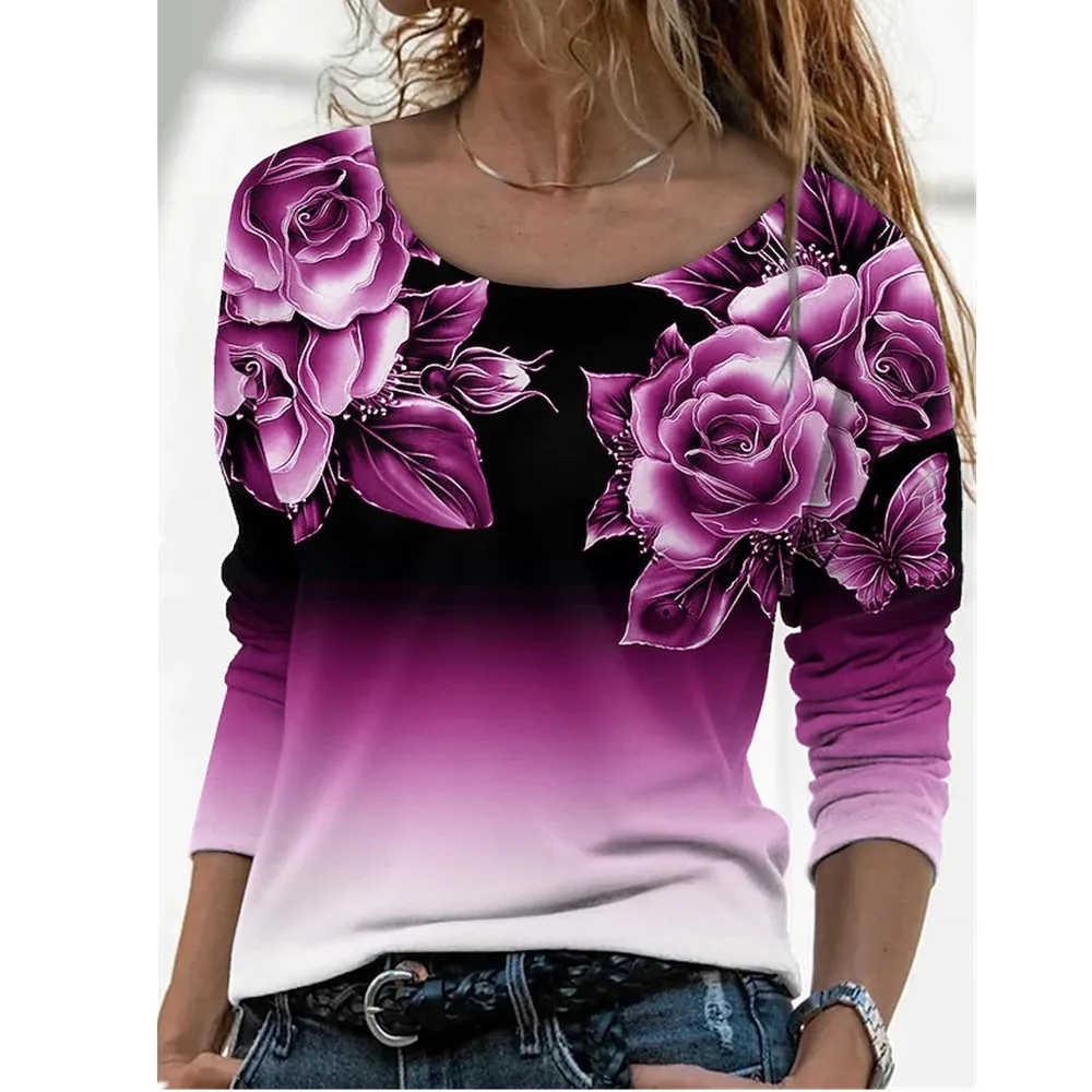 Primary image for Sporting 2022 New Spring Autumn Women's Fashion Loose Casual Floral Print Long S