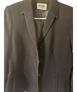 KASPER Womens Blazer Jacket Size 8 Petite Black 100% Polyester 3 Button EUC - $19.82