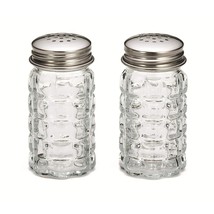 Tablecraft Nostalgia Glass Salt and Pepper Shakers with S/S Tops - £11.38 GBP