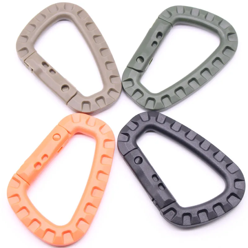 10X Carabiner quickdraw tool Clip Molle Webbing strap Outdoor Backpack Buckle - £11.86 GBP