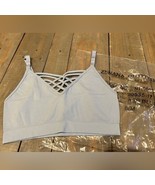 Zenana Outfitters Criss Cross Front Ash Blue Unlined Women’s Bra Size Sm... - $269.17 MXN