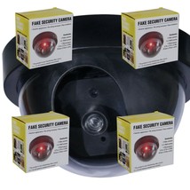 4  Fake Dummy Home Security Surveillance CCTV Dome Camera Flashing Red L... - £10.45 GBP