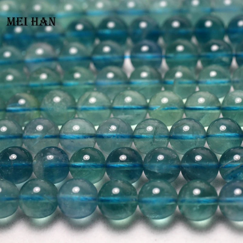 Meihan (1strand/set) A+ 6mm 8mm 10mm natural Blue Fluorite smooth round loose - £15.99 GBP