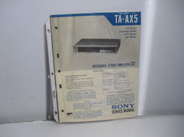 Sony Model TA-AX5 Integrated Stereo Amplifier Service Manual - £1.54 GBP