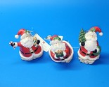 HOME INTERIORS Santa Claus Christmas Ornaments With Box &amp; Tags - Set Of 3 - $27.97