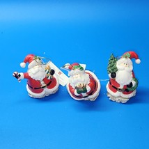 Home Interiors Santa Claus Christmas Ornaments With Box &amp; Tags - Set Of 3 - £22.35 GBP