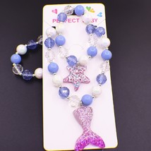 Children&#39;s Mermaid Princess Sweater Chain Necklace, Bracelet Set June 1 Christma - £11.78 GBP