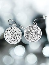 Vintage Bohemian Earrings Vintage Silver Dangle Fashion Jewelry Boho 1&quot; - $234.44 MXN