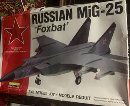 Lindberg 1/48 Plastic Model Kit Russian MiG-25 Foxbat Kit NO. 75002Denmark 1991 - $44.43