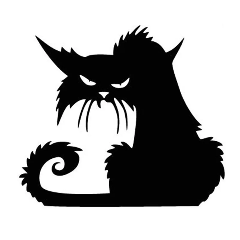 Black/Silver 14.6*12.9CM  Terror Cat Window Stickers Funny Creative  Car Sticker - £57.16 GBP