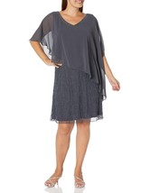 J Kara Women&#39;s Asymetrical Capelet Short Beaded Dress: Size 12: Color Plum - £55.72 GBP