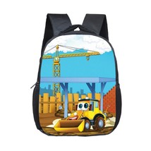 Cartoon Firetruck Excavator Tractor Backpack Children School Bags Kids Kindergar - £22.38 GBP