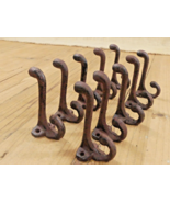 10 RUSTIC COAT HOOKS CAST IRON ACORN 3 1/4&quot; LONG HOOK HAT WALL VINTAGE L... - $477.44 MXN