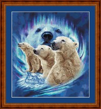 POLAR BEARS (3) - pdf cross x chart Original Artwork © Steven Michael Ga... - $12.00