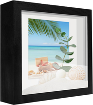 SUNMEG Small Shadow Box Frame 5X5, Wood with Plexiglass, Display Case Bo... - £11.08 GBP