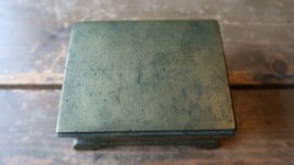 Antique 1800s Asian Heavy Solid Brass Box 4.75&quot; x 3.75&quot; x 2.5&quot; - £76.76 GBP