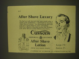 1955 Cussons Imperial Leather After Shave Lotion Ad - After shave luxury - £14.72 GBP