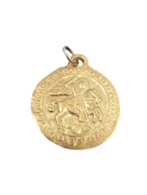 2&quot; Saint George Brass Byzantine Greek Orthodox Icon Pendant 5cm - $16.70