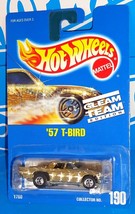 Hot Wheels Mid 1990s GLEAM TEAM Edition #190 &#39;57 T-Bird Light Gold Foil w/ BWs - £5.46 GBP