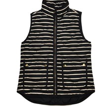 J. Crew Excursion Puffer Vest Womens XS Navy Striped Womens Quilted Down Outdoor - £18.50 GBP