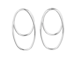 Paparazzi So Oval-Dramatic Silver Post Earrings - New - £3.55 GBP