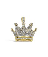 10kt Yellow Gold Diamond Crown Pendant Mens Charm 1.0 Cttw - $1,830.51