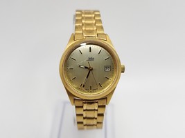 Selco Geneve Watch Women New Battery Gold Tone Date Dial 24mm - £43.00 GBP