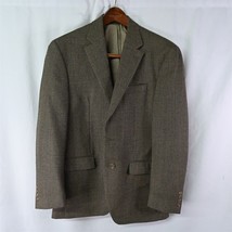 Chaps Ralph Lauren 38R Brown Plaid Wool Mens Blazer Suit Sport Coat Jacket - $14.99