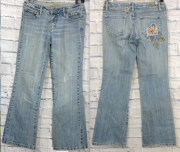 Womens DYUNAMIS Brands Cait Tai Bell Denim Size 7 Leg Jeans Pants Stretch - $17.34