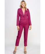 Single Button Crop Blazer With Tailored Pants Set - $818.89 MXN