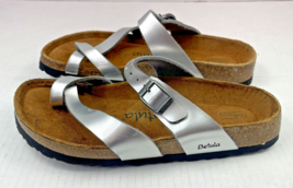 Birkenstock Betula Womens Mia Sandals Size 7 M Birko Flor Metal Silver 1013867 - £31.19 GBP