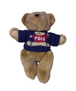 VTG 1997 Polo Ralph Lauren 15” Brown Teddy Bear Navy Knit Sweater Moving... - £24.70 GBP