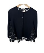Dorothee Schumacher Black Lace Trim Cardigan Sweater Long Sleeve Womens Sm - $70.00